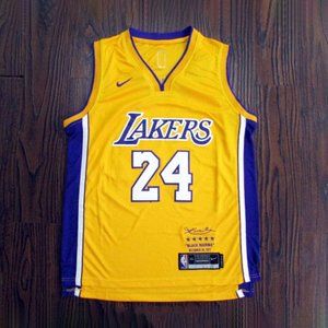 LA Lakers #24 Kobe Bryant Retirement Yellow Jersey
